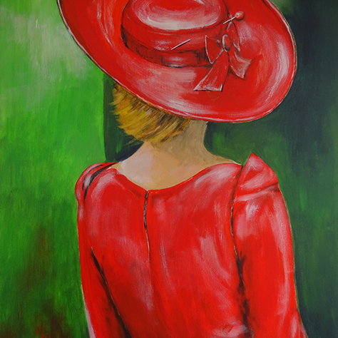 Dame mit rotem Hut